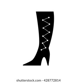 Shoes vector icon. Women's boots logo or silhouette isolated. Footwear sign or symbol