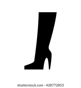Shoes vector icon. Women's boots logo or silhouette isolated. Footwear sign or symbol