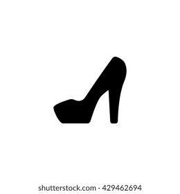 Shoes vector icon. Women's boots logo or silhouette isolated. Footwear sign or symbol