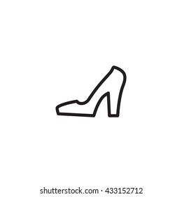 Shoes vector icon. Women's boots logo or silhouette isolated. Footwear sign or symbol