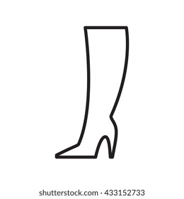 Shoes vector icon. Women's boots logo or silhouette isolated. Footwear sign or symbol