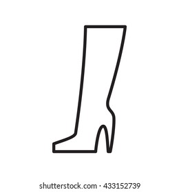 Shoes vector icon. Women's boots logo or silhouette isolated. Footwear sign or symbol