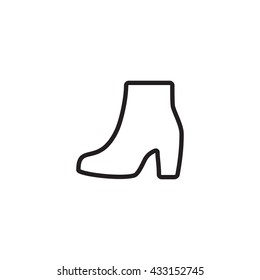 Shoes vector icon. Women's boots logo or silhouette isolated. Footwear sign or symbol