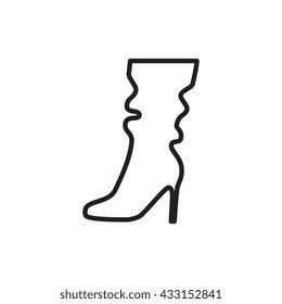 Shoes vector icon. Women's boots logo or silhouette isolated. Footwear sign or symbol
