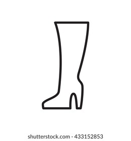 Shoes vector icon. Women's boots logo or silhouette isolated. Footwear sign or symbol