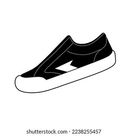 shoes vector illustration black white color suitable for lifestyle, sport, running, footwear