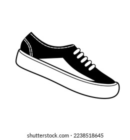 shoes vector illustration black white color suitable for lifestyle, footwear, sport, business