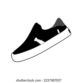 imagen vectorial de zapatos estilo plano color blanco negro adecuado para cualquier estilo, deporte, negocios, icono