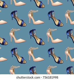 Shoes, vector illustration, pattern, fashion 