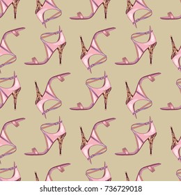 Shoes, vector illustration, pattern, fashion  