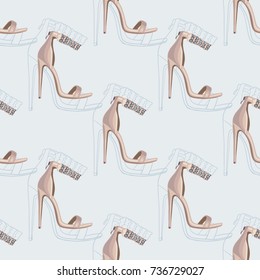 Shoes, vector illustration, pattern, fashion  
