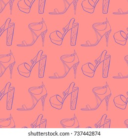 Shoes, vector illustration, pattern, fashion  