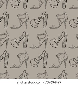 Shoes, vector illustration, pattern, fashion  