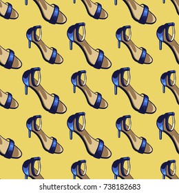 Shoes, vector illustration, pattern, fashion  
