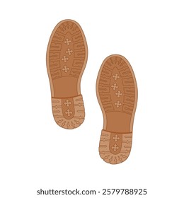 Shoes vector illustration, Shoe footprint, Shoes doodle vector illustration, Hand drawing shoes, Bottom view illustration, Sneakers vector, Shoe isolated.