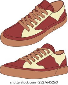 Sapatos vetor sapatos isolados desenho animado, sapatos ilustração moda cor completa, tênis vetor ilustração conjunto