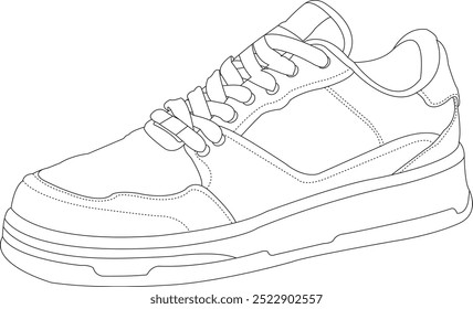Shoes vector isolated shoes icon hand draw design, shoes fashion illustration, sneakers vector illustration set 