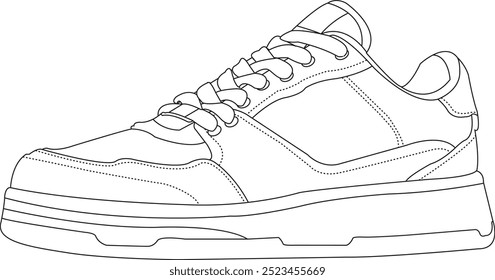 Shoes vector isolated shoes icon hand draw design, shoes fashion illustration, sneakers vector illustration set 