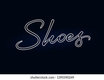 Shoes vector lettering. Handwritten text label. Freehand typography design