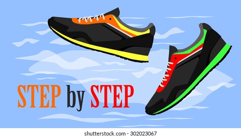 shoes walking. vector