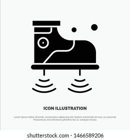 Shoes, Wifi, Service, Technology solid Glyph Icon vector. Vector Icon Template background
