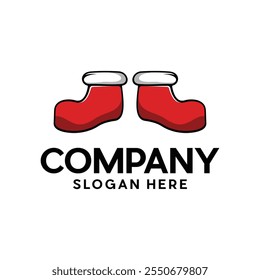 Shoes Winter element of Santa Claus costume, vector illustration for christmas