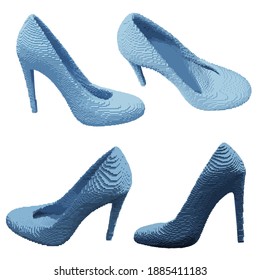 shoes women voxel graphics picture cartoon high heel