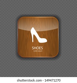 Shoes wood application icons