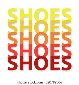 Shoes words. Vector