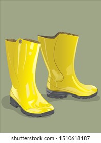 
Shoes yellow rubber waterproof boots