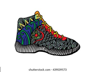 Shoes. Zentangle style.