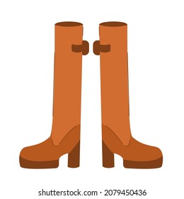 Shoes.Boho outfits.Boho street.Isolated White Background.Vector illustration.Isolated White Background.