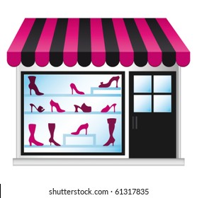 Shoeshop illustration. Vector icon.