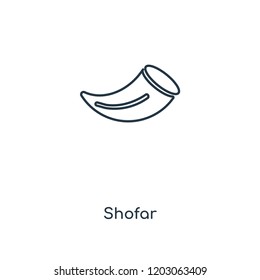 Shofar concept line icon. Linear Shofar concept outline symbol design. This simple element illustration can be used for web and mobile UI/UX.