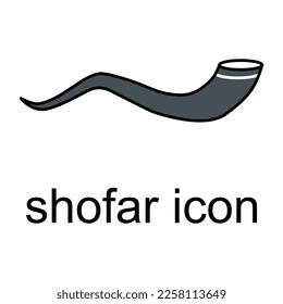 Shofar horn icon, graphic religion design symbol, ritual web sign vector illustration .