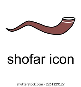 Shofar horn icon, graphic religion design symbol, ritual web sign vector illustration .