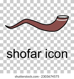 Shofar horn icon, graphic religion design symbol, ritual web sign vector illustration .