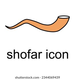 Shofar horn icon, graphic religion design symbol, ritual web sign vector illustration .