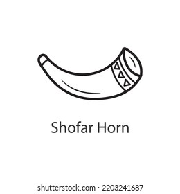 Shofar Horn Outline Icon Design illustration. Music Symbol on White background EPS 10 File