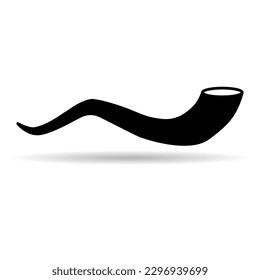 Shofar horn shadow icon, graphic religion design symbol, ritual web sign vector illustration .