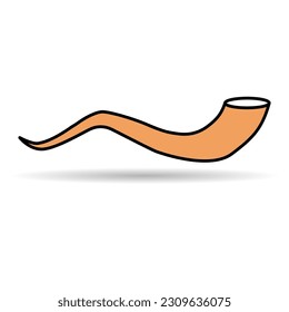 Shofar horn shadow icon, graphic religion design symbol, ritual web sign vector illustration .