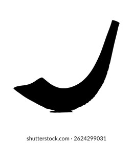 Shofar horn silhouette icon vector flat design on white background.