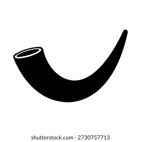 Shofar Horn Silhouette, Vektorgrafik, flach auf weißem Hintergrund