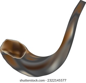 shofar (horn) vector illustration. jewish traditional symbol. 