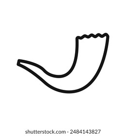 Shofar icon black and white vector sign