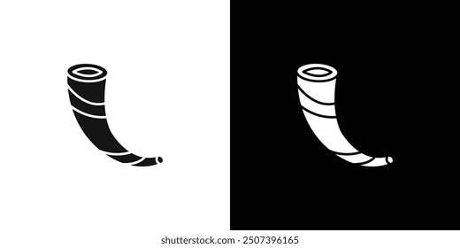 Shofar icon Flat vector set outline