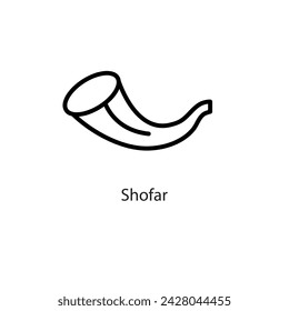 Shofar-Symbol. flacher Vektor Shofar-Symbol einfache flache Illustration auf weißem Hintergrund..eps