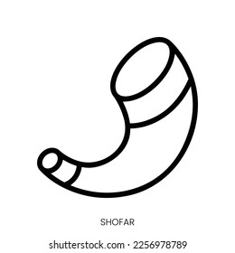 shofar icon. Line Art Style Design Isolated On White Background