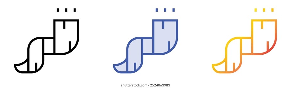 ícone shofar. Design de estilo linear, preenchimento azul e gradiente isolado em plano de fundo branco