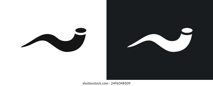 Shofar icon linear graphics set vector in black